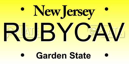 RUBYCAV New Jersey License Plate
