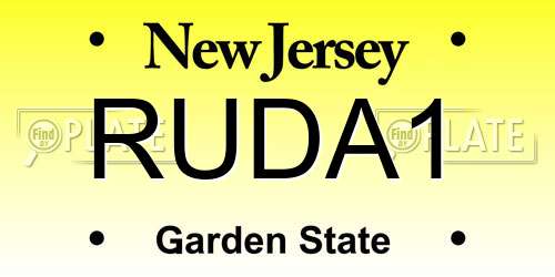 RUDA1 New Jersey License Plate