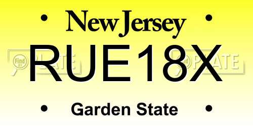 RUE18X New Jersey License Plate