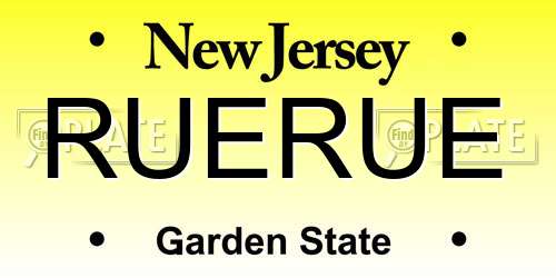 RUERUE New Jersey License Plate