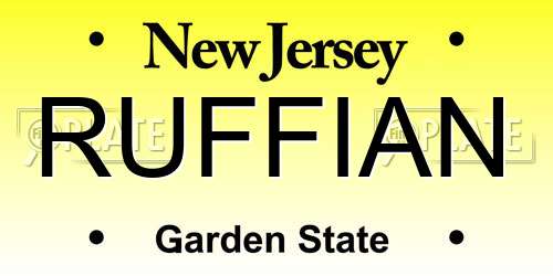 RUFFIAN New Jersey License Plate