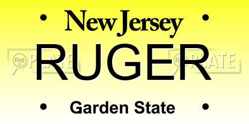 RUGER New Jersey License Plate