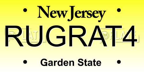 RUGRAT4 New Jersey License Plate