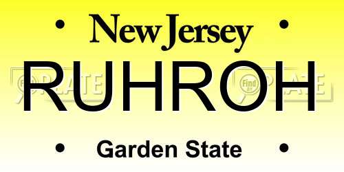 RUHROH New Jersey License Plate