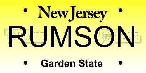 RUMSON New Jersey License Plate
