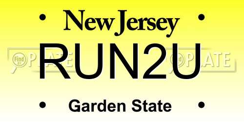 RUN2U New Jersey License Plate