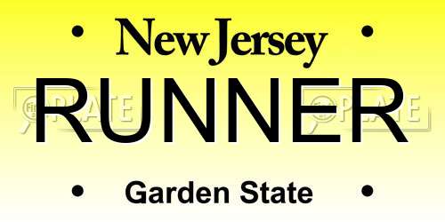 RUNNER New Jersey License Plate