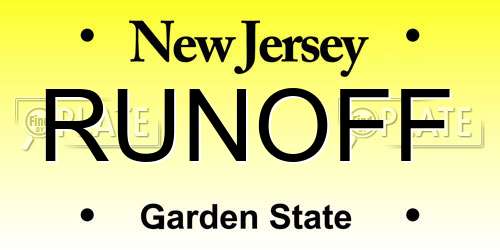 RUNOFF New Jersey License Plate