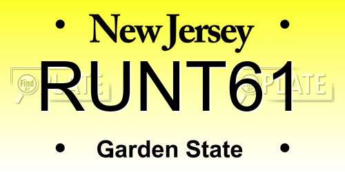 RUNT61 New Jersey License Plate