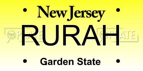 RURAH New Jersey License Plate