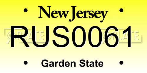 RUS0061 New Jersey License Plate
