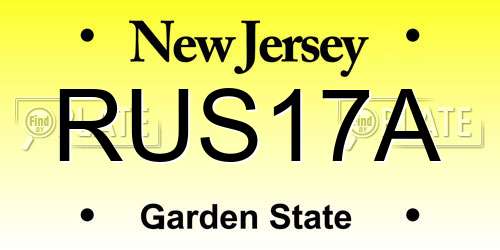 RUS17A New Jersey License Plate