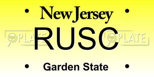 RUSC New Jersey License Plate
