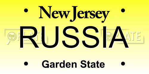 RUSSIA New Jersey License Plate