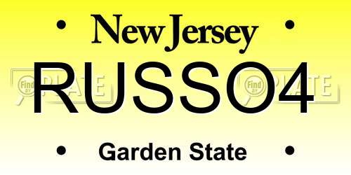 RUSSO4 New Jersey License Plate