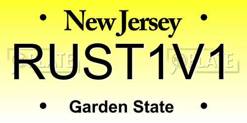 RUST1V1 New Jersey License Plate
