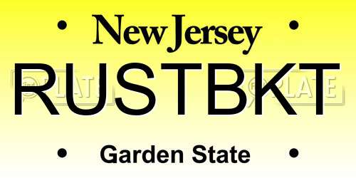 RUSTBKT New Jersey License Plate