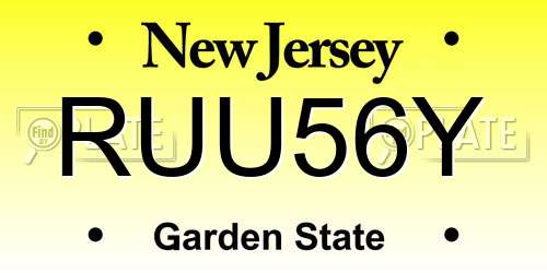 RUU56Y New Jersey License Plate