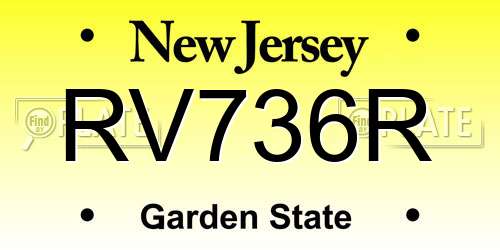RV736R New Jersey License Plate