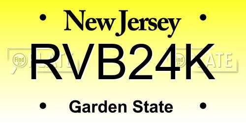RVB24K New Jersey License Plate