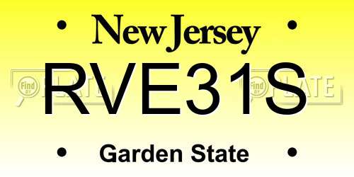 RVE31S New Jersey License Plate