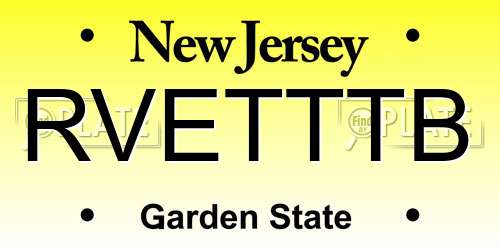 RVETTTB New Jersey License Plate