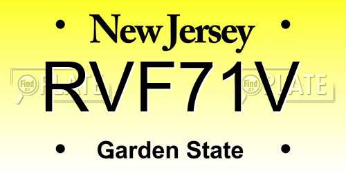 RVF71V New Jersey License Plate