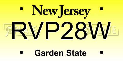 RVP28W New Jersey License Plate