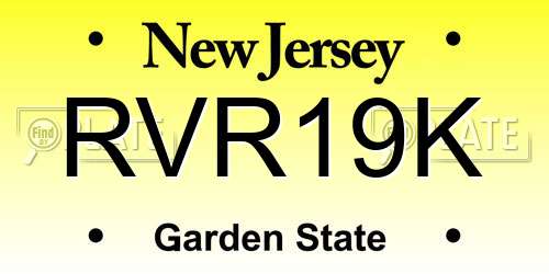 RVR19K New Jersey License Plate
