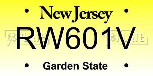 RW601V New Jersey License Plate