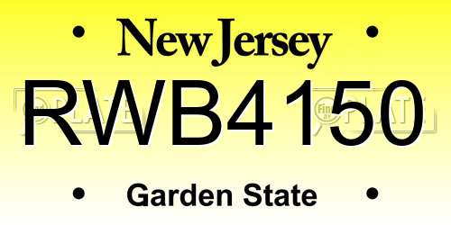 RWB4150 New Jersey License Plate
