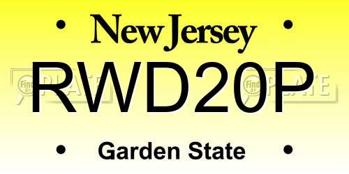 RWD20P New Jersey License Plate