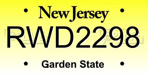 RWD2298 New Jersey License Plate