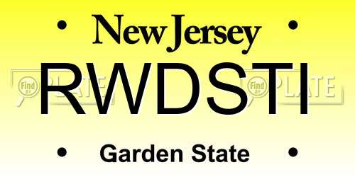 RWDSTI New Jersey License Plate