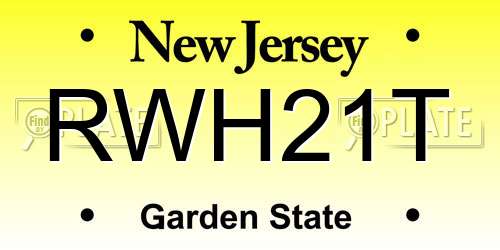 RWH21T New Jersey License Plate
