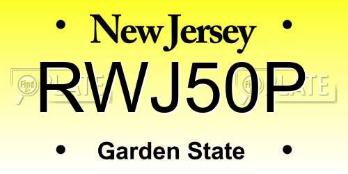 RWJ50P New Jersey License Plate