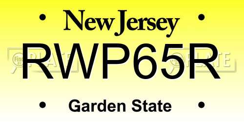 RWP65R New Jersey License Plate