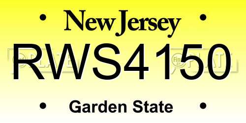 RWS4150 New Jersey License Plate