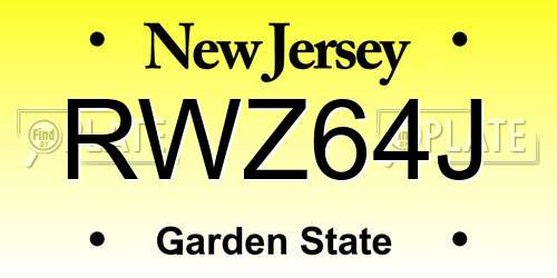 RWZ64J New Jersey License Plate