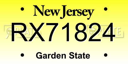 RX71824 New Jersey License Plate