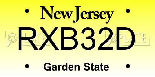 RXB32D New Jersey License Plate