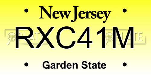 RXC41M New Jersey License Plate