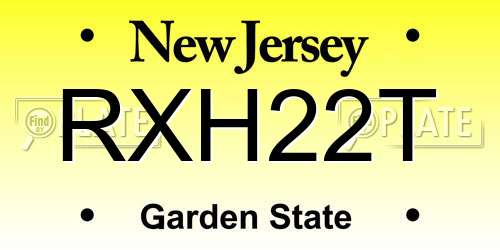 RXH22T New Jersey License Plate