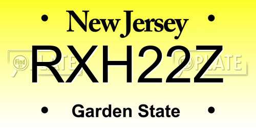 RXH22Z New Jersey License Plate