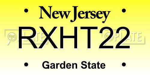 RXHT22 New Jersey License Plate