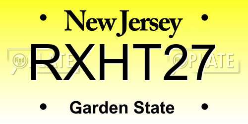 RXHT27 New Jersey License Plate