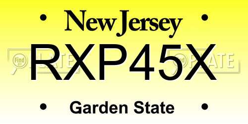 RXP45X New Jersey License Plate