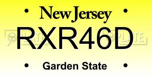 RXR46D New Jersey License Plate