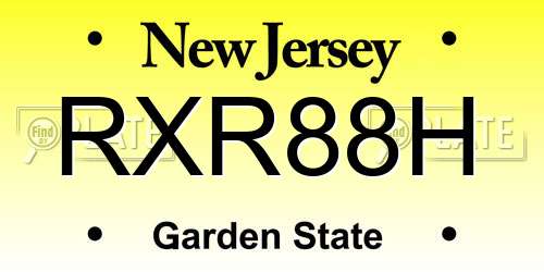 RXR88H New Jersey License Plate