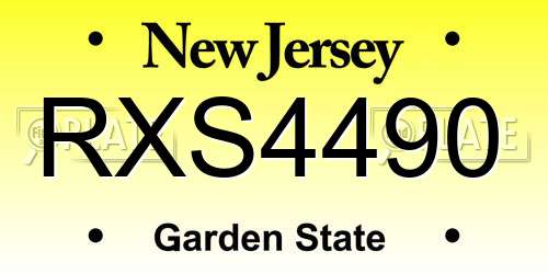 RXS4490 New Jersey License Plate